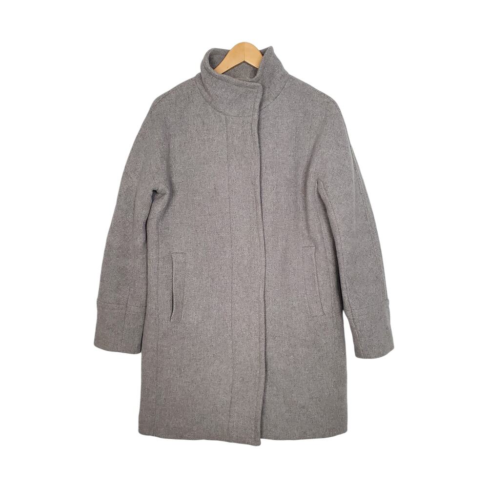 J Crew Stadium Cloth by Nello Gori Cocoon Coat Heather Dusk Gray B2770 Size 4